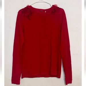 💝NWT- Elie Tahari sz M Red  Merino Wool Sweater